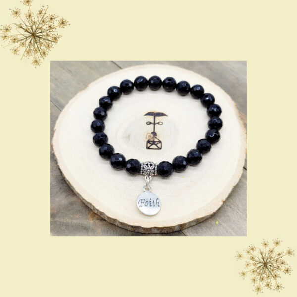 Black Onyx Faith Bracelet