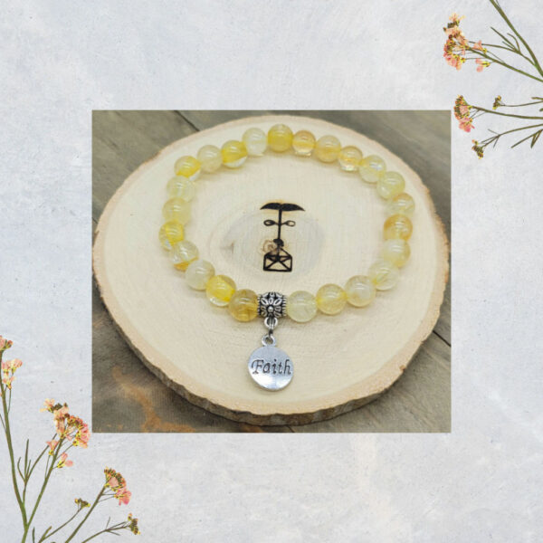 Citrine Gemstone Faith Bracelet