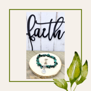 Green Malachite Chip Faith Bracelet