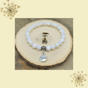 Mother of Pearl Gemstone Faith Bracelet