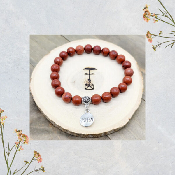 Red Jasper Gemstone Faith Bracelet