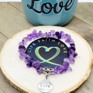 Amethyst Chip Love Bracelet