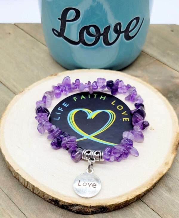 Amethyst Chip Love Bracelet