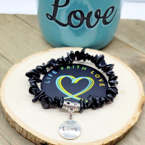 Black Onyx Chip Love Bracelet