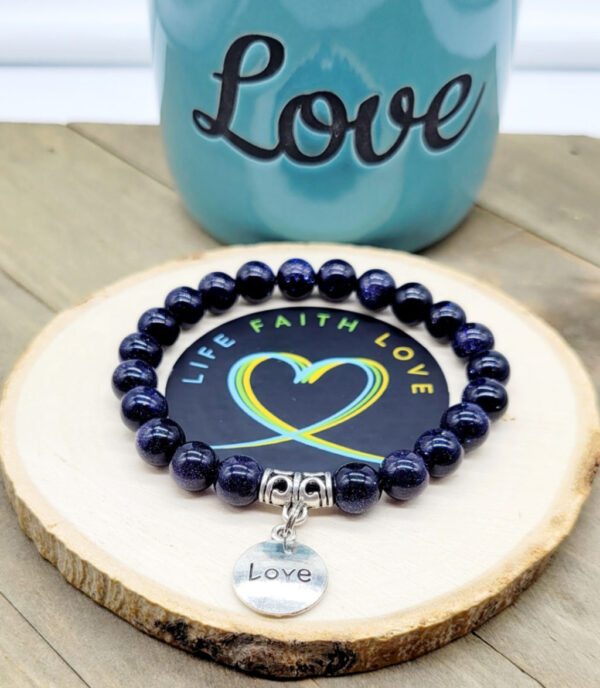 Blue Goldstone Love Bracelet