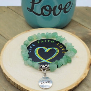 Green Aventurine Chip Love Bracelet