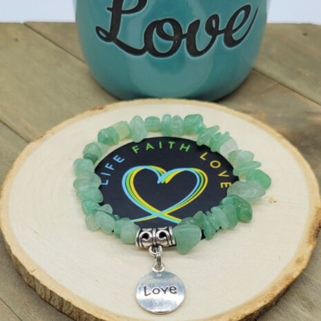 Green Aventurine Chip Love Bracelet