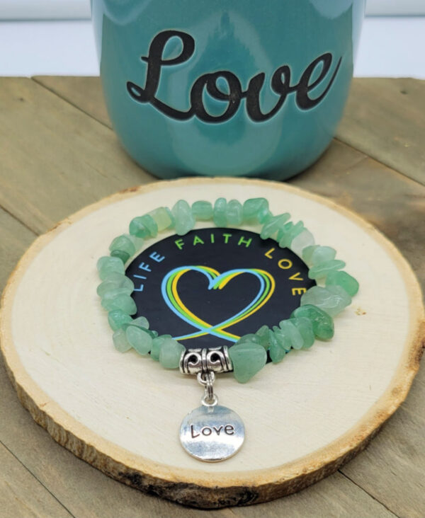 Green Aventurine Chip Love Bracelet