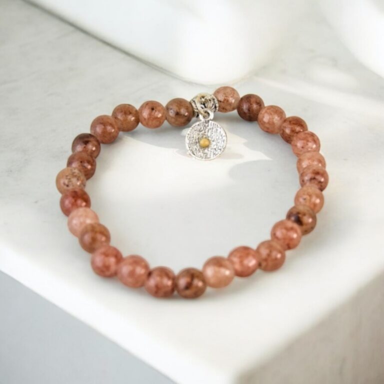 Strawberry Quartz Faith Bracelet
