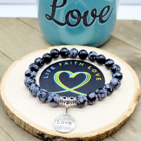 Snowflake Obsidian Love Bracelet