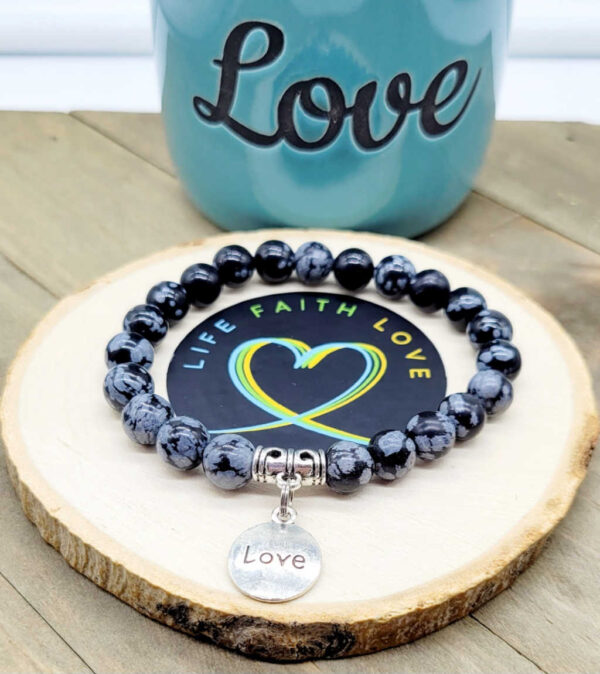 Snowflake Obsidian Love Bracelet