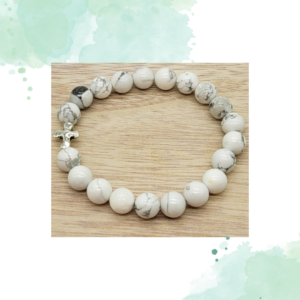 White Howlite Cross Bracelet