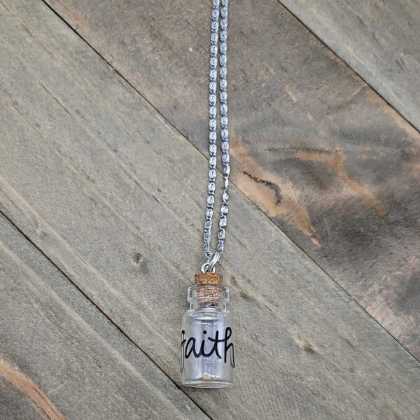 Mustard Seed Faith Necklace – Single Mustard Seed in a Bottle Necklace