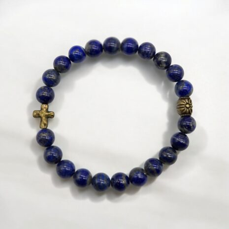 Lapis Lazuli Gemstone Cross Bracelet