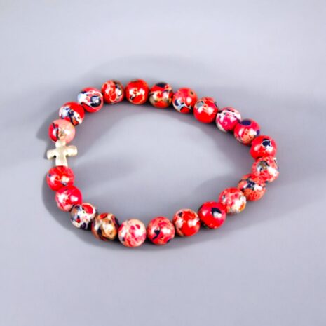 Red Impression Cross Bracelet