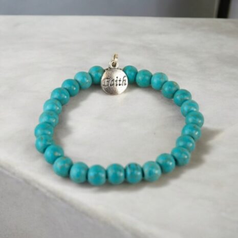 Turquoise Gemstone Faith Bracelet